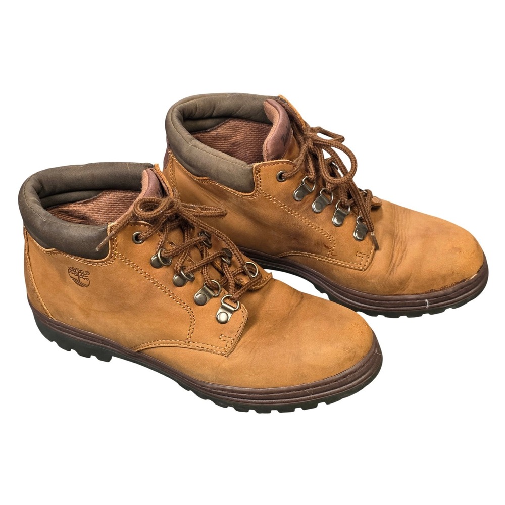 Timberland 6 Wheat Leather Ankle Hiking Boots Womens 9 M Brown Padded Collar